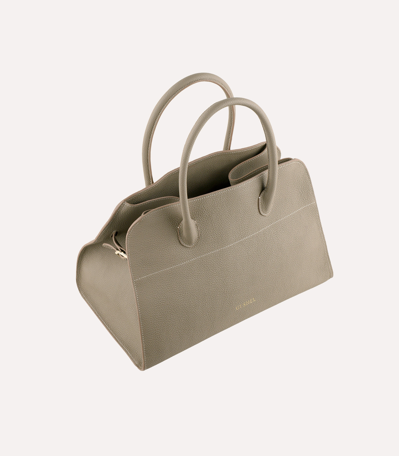 Gushel elise leather top handle bags deri ustten sapli deri canta2